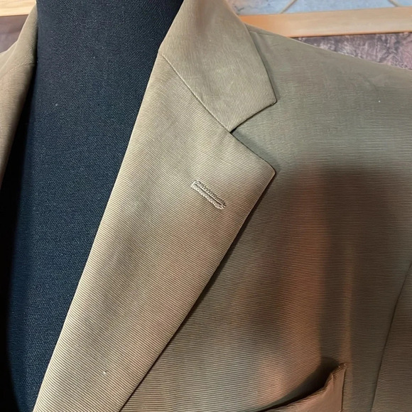 Banana Republic mens suit jacket tan brown cotton 3 button size 38R - Picture 2 of 13